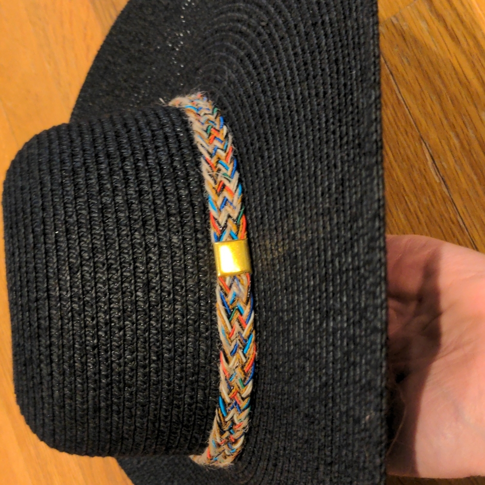 Magid Hats, black sunhat with braided belt - Picture 2 of 12